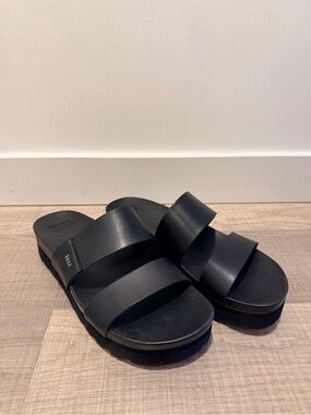 Reef Women's Black Double-Strap Slide Sandals